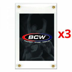 Pack of 3 BCW 4 Screw Standard Card Holder Non Recessed 1-4SNR