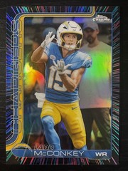 2025 Topps Chrome Ladd McConkey #156 Neon Pulse Refractor SP Chargers