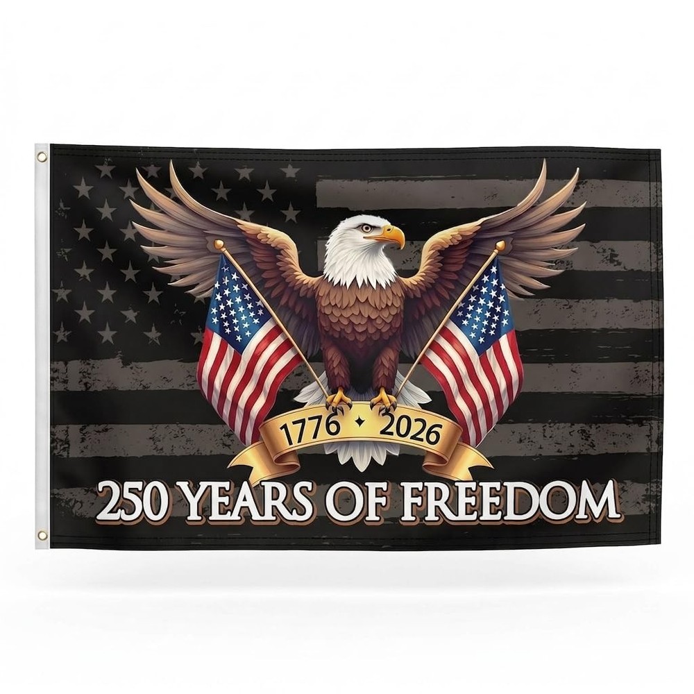 MAGJIUKE 250 Years of Freedom American Flag 3×5 Single-sided 3x5Ft, Black