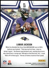 2024 Panini America, Inc. ROOKIES & STARS FOOTBALL LAMAR JACKSON #NO. 10
