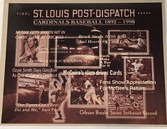 St. Louis Post-Dispatch Cardinals Baseball Pieces Of History 1892-1998