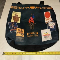 Atlanta OLYMPICS 1996 Commemorative Canvas Polyester Multi Visuals Zippered Bag