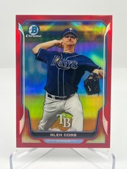 2014 BOWMAN ALEX COBB 1/5 RED REFRACTOR NO. 105 TAMPA BAY RAYS
