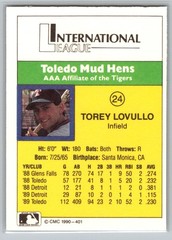 1990 CMC Torey Lovullo #401 Toledo Mud Hens Infield Minor League Baseball Card