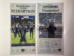 SHIPS IN BOX Seattle Times Newspaper 2/9/2026 Seahawks Super Bowl LX Champions