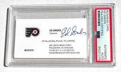 Ed Snider Autographed Philadelphia Flyers Owner Business Card PSA DNA dec’d 2016