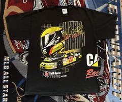Vintage Ward Burton Cat Racing Nascar Shirt Graphic Print AOP #22 Bill Davis XL