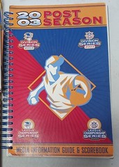 2003 MLB Post Season Media Information Guide & Scorebook & Baseball Cards 88 &90