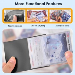 1000 Black Card Sleeves with Clear Front for Collectible Protection