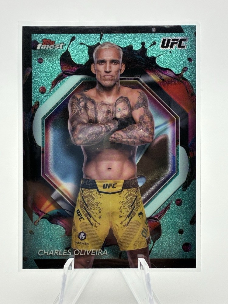 2024 Topps Finest UFC – Rare Charles Oliveira #210 Aqua Glitter Refractor – 6325