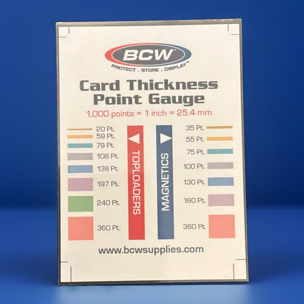 BCW Thickness Point Gauge in CBG Toploader Sleeve Trading Card Measurement Tool