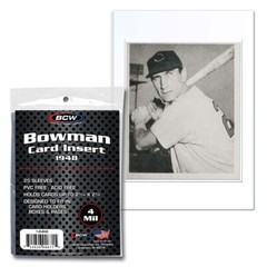 BCW Insert Sleeves For 48 Bowman Cards 1 Pack 25 Acid Free Mini Card Holder
