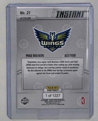 2026 Panini Instant WNBA #21 Paige Bueckers Azzi Fudd Dallas Wings