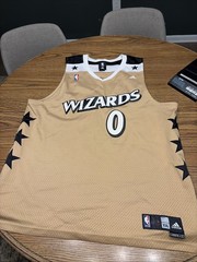 Vintage Gold and White Gilbert Arenas Wizards Jersey. Adidas Size XXL Mens