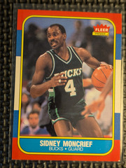 1986-87 Fleer Base Set Sidney Moncrief #75 Milwaukee Bucks
