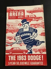 1963 CLEVELAND BARONS Pittsburgh Hornets Program AHL BILL NEEDHAM Fred GLOVER
