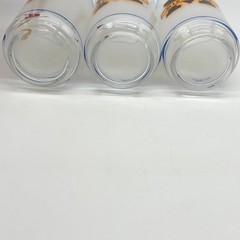Vintage University Michigan Mobil Frosted Drinking Glass Set of 3 UM Wolverines
