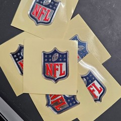 2 Silver NFL Shield MVP Iron On Plastic Jersey Patch, limited time, New