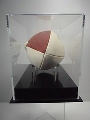 Mini size football display case 85% UV filtering acrylic plastic memorabilia NFL