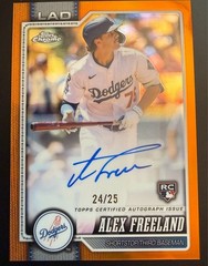 Alex Freeland 2026 Topps Chrome Orange Refractor RC Auto #/25 Dodgers #RA-AF