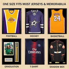 Football Basketball Jersey Display Case Frame 98% UV Protection Shadow Box 31″