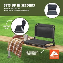 Extra Wide Raised Stadium Seat W/ Bleacher Hooks & Bungee Support Comfort New