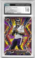 CJ STROUD 2023 Topps Composite Resurgence Purple/Yellow Static “RC” Gem Mint 10
