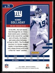 2021 Panini Absolute – Red Squares Kenny Golladay #24 New York Giants #/499