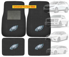 4PC NFL Philadelphia Eagles Car Truck Black All Weather Carpet Floor Mats Set