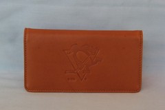 PITTSBURGH PENGUINS glove Leather Checkbook NEW tan +