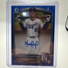 2025 Bowman Chrome – Prospect Autographs, Moises Marchán #CPA-MM Blue Ref /150