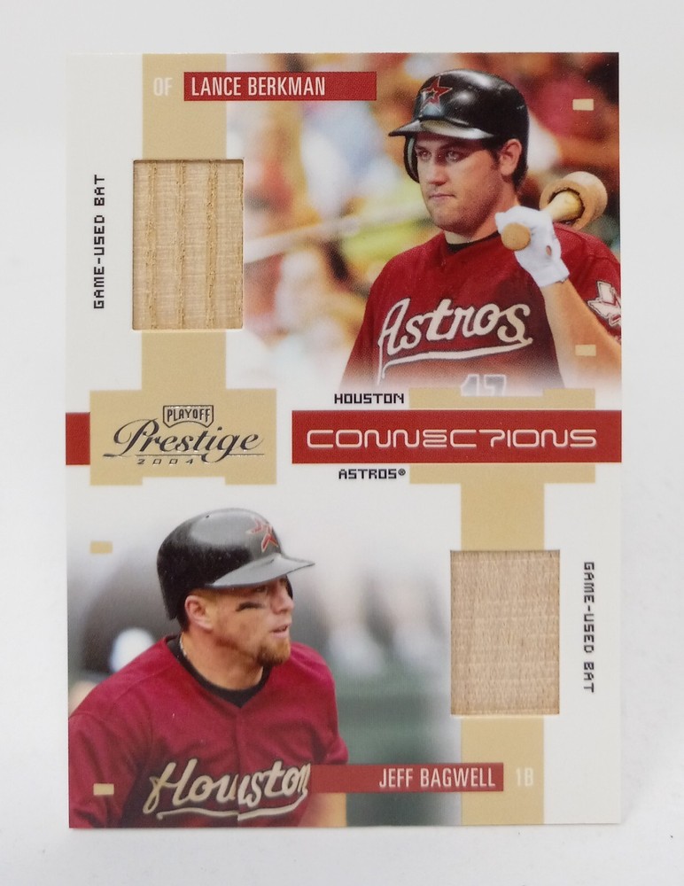 2004 Playoff Prestige Connections Materials Jeff Bagwell HOF Lance Berkman /250