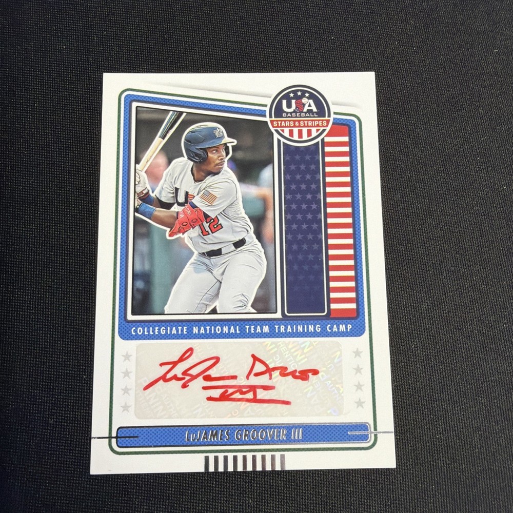 2023 USA Stars & Stripes LUJAMES GROOVER III RC AUTO RED INK AUTOGRAPH
