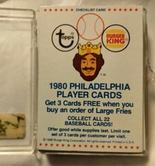 1980 TOPPS BURGER KING Phillies Complete Team Set 22 Team Baseball Cards