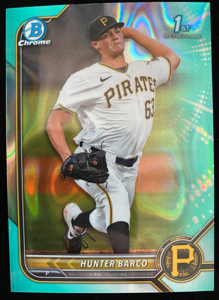 2022 Bowman Chrome Draft HUNTER BARCO 1st Rookie AQUA LAVA REFRACTOR #/199 RC SP