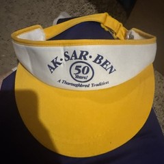 1 Each Used Visor & Cap Hat Ak-Sar-Ben AkSarBen Gold 50 Years Horse Race Omaha