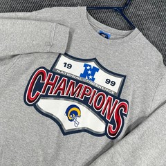 Vintage St. Louis Rams Sweatshirt Mens Medium Gray NFC Champs 1999 NFL Football