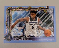 2025-26 Topps Holiday Light Blue And White Glitter – Anthony Edwards #H84