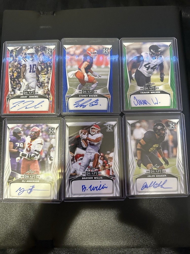 2023 Leaf Draft Autographs 6 card lot! – RC – Green,Red,Blue,White