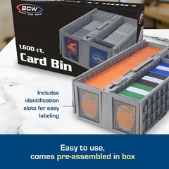 BCW Collectible Card Bin – (Single, Gray) | Holds up to 1600 Single, Gray