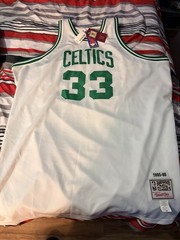 80s Vintage Larry Bird 33 NBA Celtics Jersey Sand Knit Size 60 Official NBA