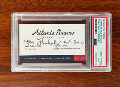 Atlanta Braves JOHN SCHUERHOLZ Signed Business Card – PSA/DNA – HOF 2017