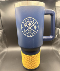Denver Nuggets NBA Basketball Blue & Yellow Tumbler with Yellow Textured Grip