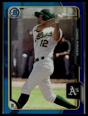 2015 Bowman #BCP110 Chad Pinder Chrome Prospects Blue Refractors #/150