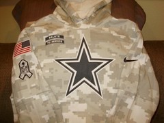 NFL Nike Dallas Cowboys Camouflage Salute Military Hoodie Sweatshirt Men’s 3XL