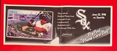 Frank Thomas Chicago White Sox 6/22/1996 Ameritech 5M Phone Card and Carrier HOF