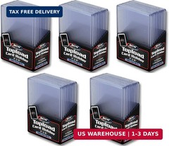 BCW 138 PT. Thick Card Topload Holder – Pack of 50 | Durable Rigid PVC Toploader