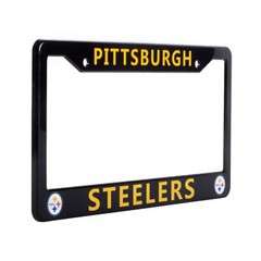 Pittsburgh Steelers License Plate Frame Cover – Black – EliteAuto3K