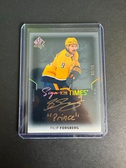 UD SP AUTHENTIC 2025-26 FILIP FORSBERG SIGN OF THE TIME BLACK GOLD #/15 PRINCE