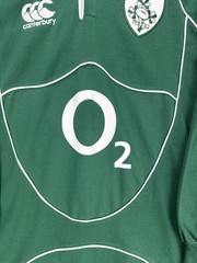 Ireland Rugby Jersey Shirt Mens Large Green O2 Canterbury Long Sleeve 2000s